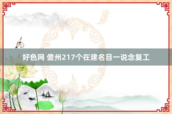 好色网 儋州217个在建名目一说念复工