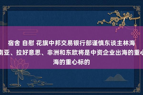 宿舍 自慰 花旗中邦交易银行部谨慎东谈主林海：东南亚、拉好意思、非洲和东欧将是中资企业出海的重心标的