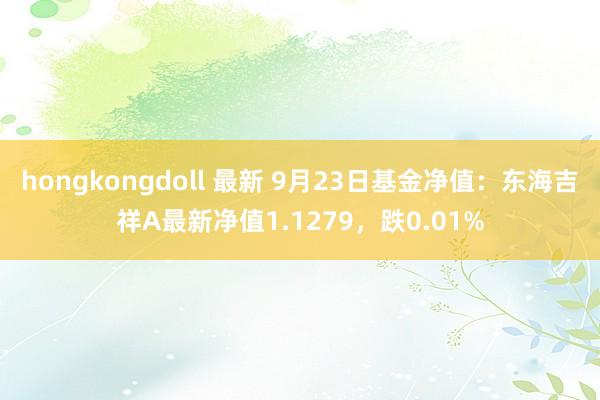 hongkongdoll 最新 9月23日基金净值：东海吉祥A最新净值1.1279，跌0.01%