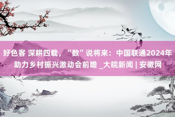 好色客 深耕四载，“数”说将来：中国联通2024年助力乡村振兴激动会前瞻 _大皖新闻 | 安徽网