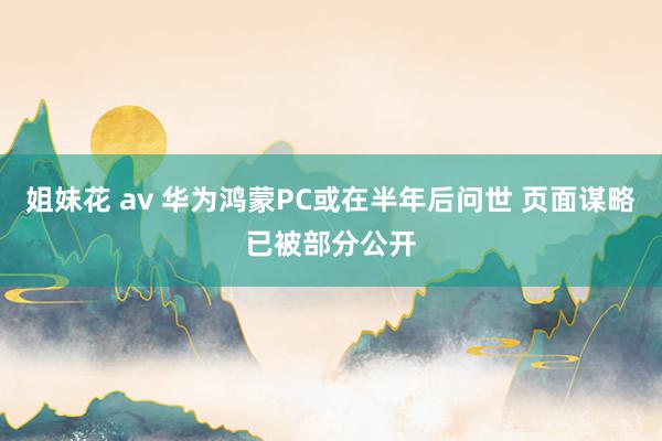 姐妹花 av 华为鸿蒙PC或在半年后问世 页面谋略已被部分公开