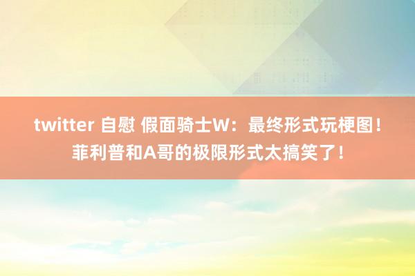 twitter 自慰 假面骑士W：最终形式玩梗图！菲利普和A哥的极限形式太搞笑了！