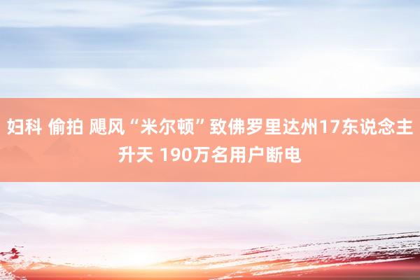 妇科 偷拍 飓风“米尔顿”致佛罗里达州17东说念主升天 190万名用户断电