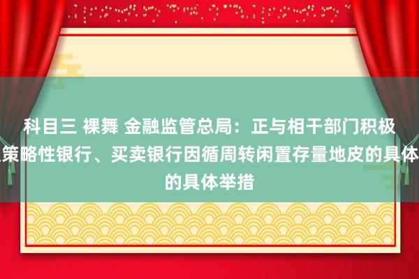 科目三 裸舞 金融监管总局：正与相干部门积极筹议策略性银行、买卖银行因循周转闲置存量地皮的具体举措