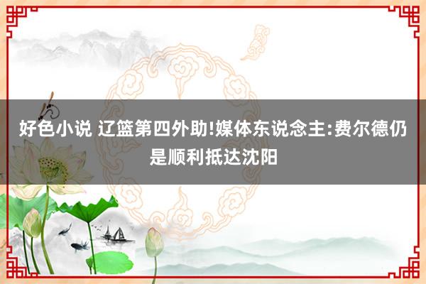 好色小说 辽篮第四外助!媒体东说念主:费尔德仍是顺利抵达沈阳