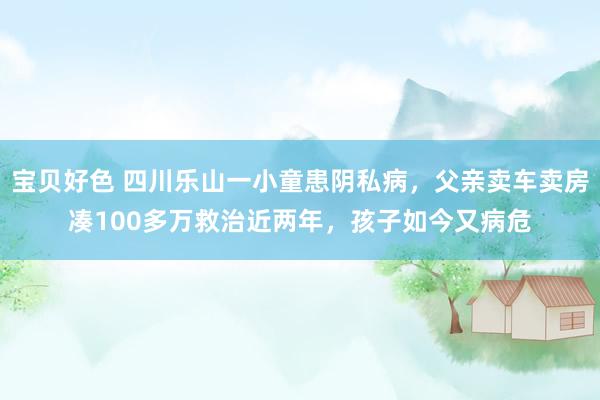 宝贝好色 四川乐山一小童患阴私病，父亲卖车卖房凑100多万救治近两年，孩子如今又病危