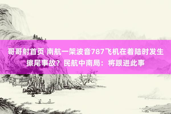 哥哥射首页 南航一架波音787飞机在着陆时发生擦尾事故？民航中南局：将跟进此事