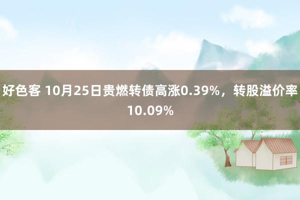 好色客 10月25日贵燃转债高涨0.39%，转股溢价率10.09%