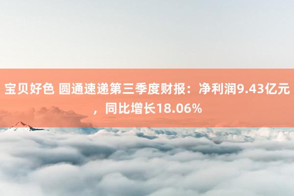 宝贝好色 圆通速递第三季度财报：净利润9.43亿元，同比增长18.06%