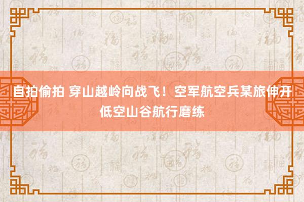 自拍偷拍 穿山越岭向战飞！空军航空兵某旅伸开低空山谷航行磨练