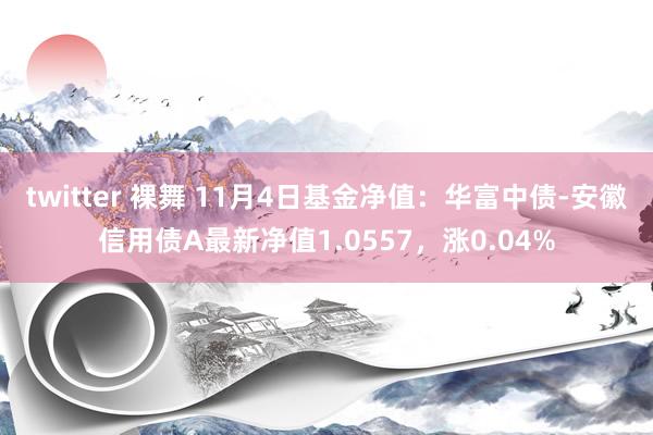 twitter 裸舞 11月4日基金净值：华富中债-安徽信用债A最新净值1.0557，涨0.04%