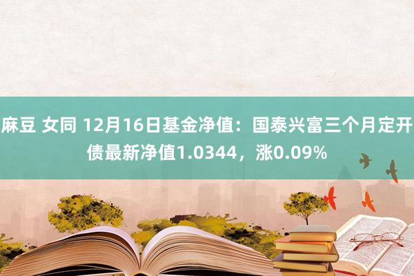 麻豆 女同 12月16日基金净值：国泰兴富三个月定开债最新净值1.0344，涨0.09%