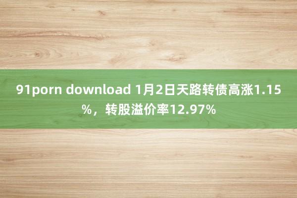 91porn download 1月2日天路转债高涨1.15%，转股溢价率12.97%