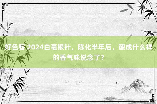 好色客 2024白毫银针，陈化半年后，酿成什么样的香气味说念了？