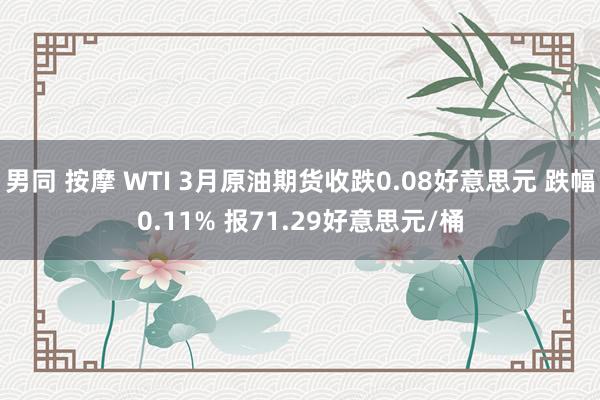 男同 按摩 WTI 3月原油期货收跌0.08好意思元 跌幅0.11% 报71.29好意思元/桶