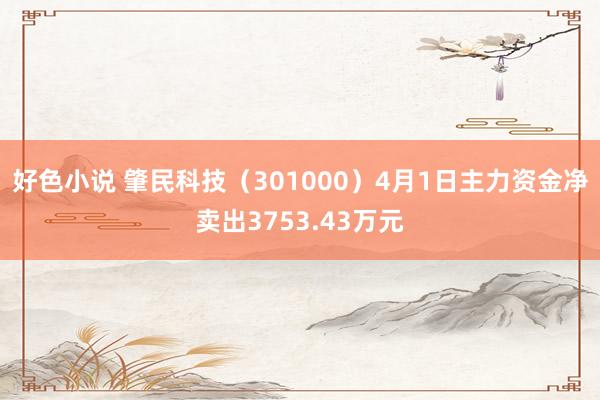 好色小说 肇民科技（301000）4月1日主力资金净卖出3753.43万元