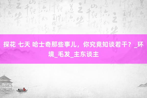 探花 七天 哈士奇那些事儿，你究竟知谈若干？_环境_毛发_主东谈主